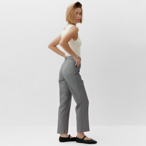 Брюки женские зауженные MINAKU: Casual Collection, серые, размер 52