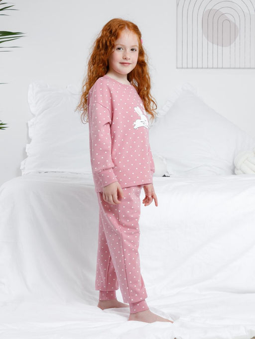 К 1581/24/розовый зефир,сердечки пижама дет