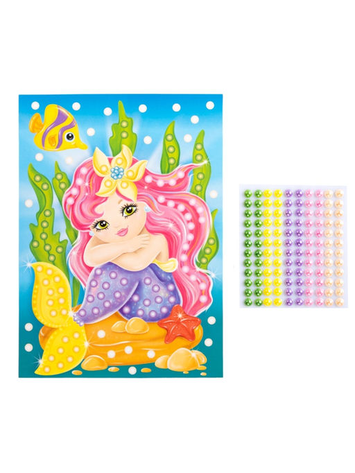 Набор для творчества. Аппликация бусинами "Русалочка" (180х250 мм, европодвес)