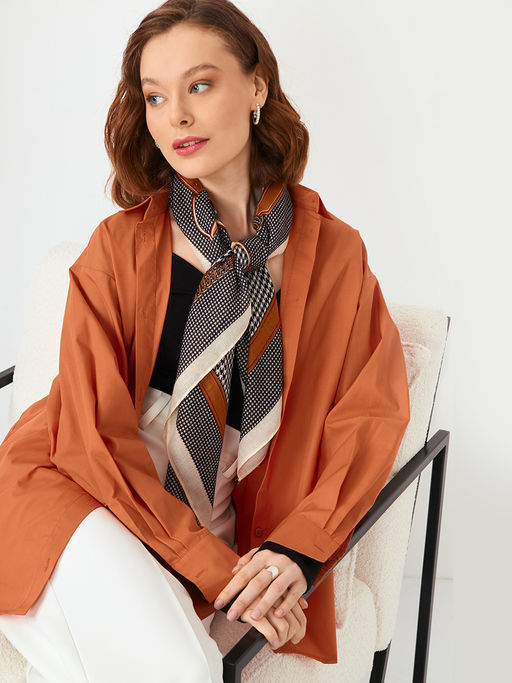 Большой, мягкий, тонкий и очень нежный двусторонний платок с рисунком. - Tantino фото 9