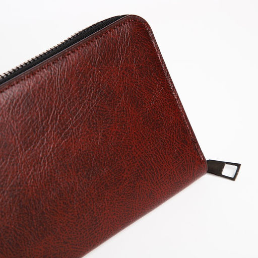 Портмоне мужское на молнии, отдел для купюр, для карт, для монет, цвет коричневый - Simaland фото 3