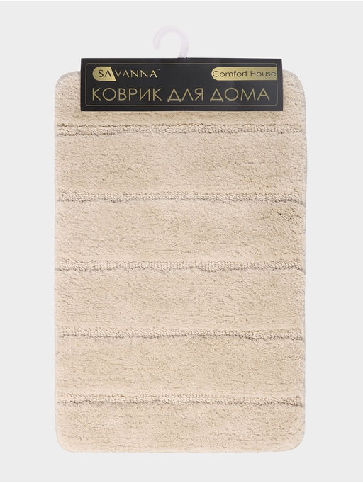 Коврик Savanna, 40×60 см, ворс 2 см, микрофибра, бежевый