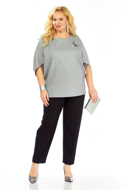 Костюм Элль стиль 2436 серый/черный фото 2