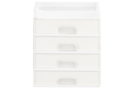 Органайзер для мелочей 4 ящика 25,8*17,8*29,2 см белый/перламутр (модель 340406) - Elan gallery фото 5