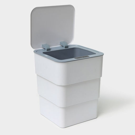 Ведро мусорное сенсорное SAVANNA, складное, 18 л, белое  фото 5