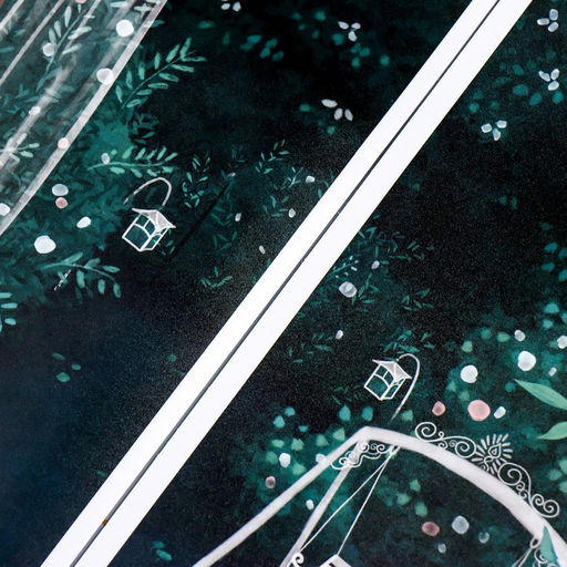 Наклейка пластик интерьерная цветная "Окно в сад" 30х80 см набор 2 листа