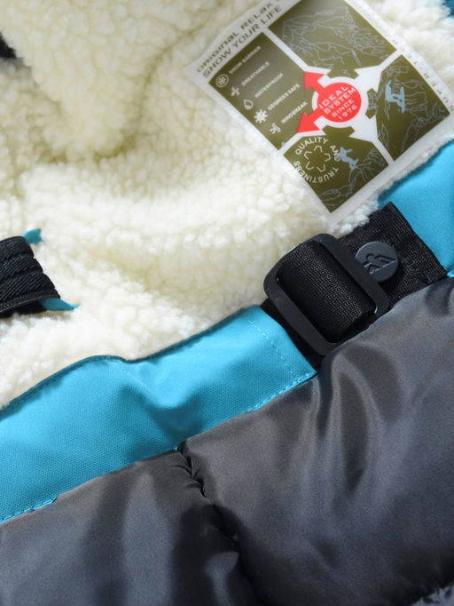 Парка зимняя подростковая для мальчика с капюшоном и мехом голубого цвета 9537Gl - Valianly фото 21