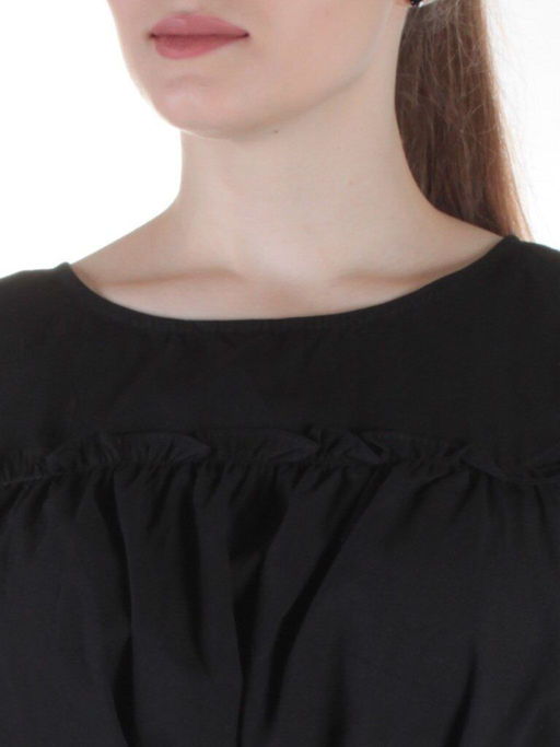 827 BLACK Платье хлопковое с поясом Fashion
