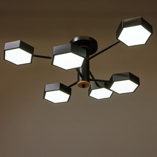 Люстра 1318/6BK LED 144 Вт 3000-6000К чёрный 71×65×25 см BayerLux
