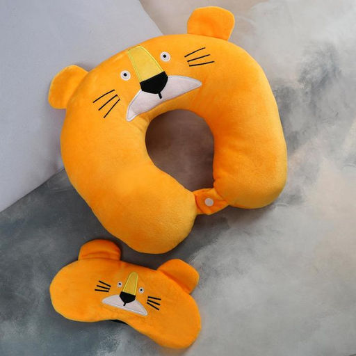 Подушка для путешествий на шею «Лев», маска для сна