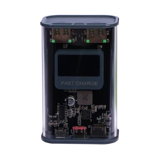 Внешний портативный аккумулятор CRR-28, 10000 мАч, 2USB, 3 А, с дисплеем, быстрая зарядка, серый - Simaland фото 2