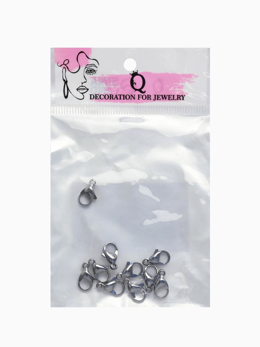 Цена за 2 шт. Замок карабин, 10 шт. 12?7 мм, цвет серебро