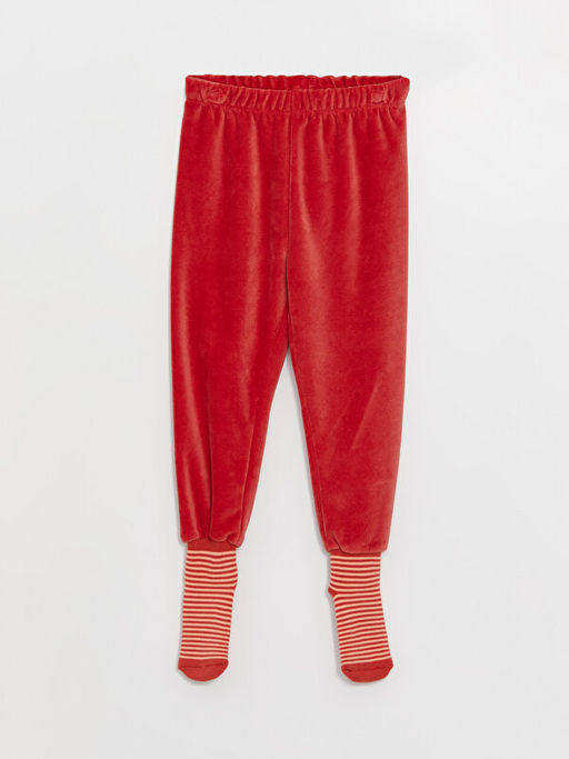 Beli Lastikli Kadife K?z Bebek ?orapl? Pijama Alt 2li - Waikiki фото 2