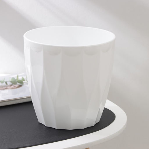 Кашпо для цветов со вставкой «Флюте», 4.5 л, d=20 см, h=20 см, белое