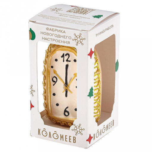 Елочная игрушка фигурка стеклянная Часики h10,5см, ручная художественная роспись, подарочная упаковка (Россия) - Домашняя мода фото 7