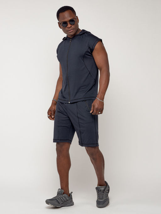 Спортивный костюм летний мужской темно-синего цвета 2262TS - Chunmai фото 4