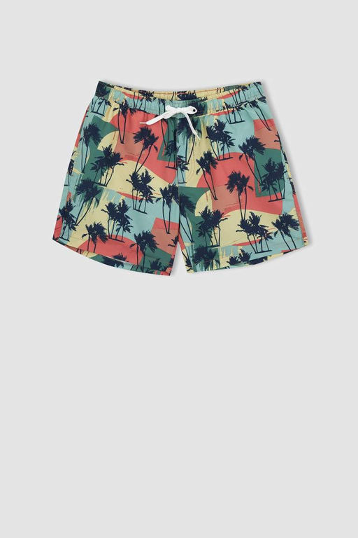 Шорты для плавания выше колена с узором пальмы - Defacto фото 7