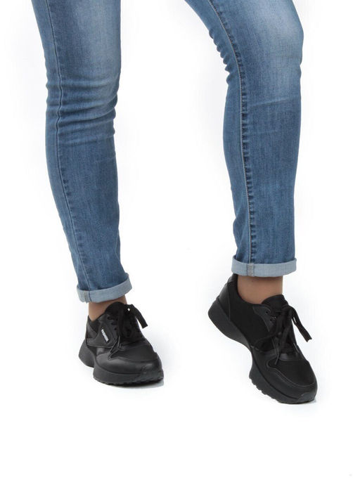 05-A2180-1 BLACK Кроссовки женские (искусственные материалы) - No name фото 3