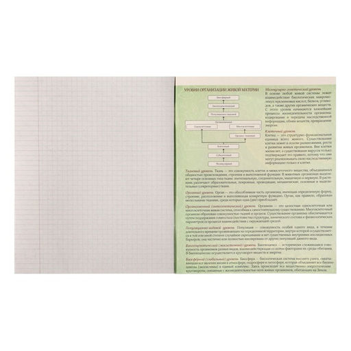 Тетрадь предметная 3D, 48 листов в клетку Биология со справочным материалом, обложка мелованный картон, блок №2, белизна 75% (серые листы) - Calligrata фото 3