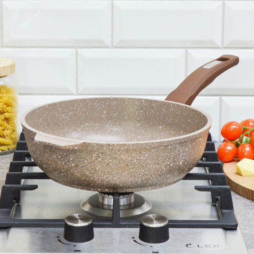 ГРАНИТ BROWN Сотейник 24см с несъемной ручкой, б/кр. арт. 243806