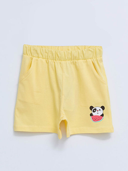 Beli Lastikli Bask?l? K?z ?ocuk ?ort