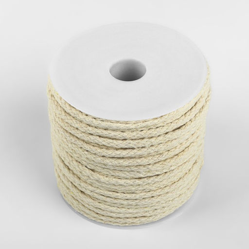Шнур для плетения, хлопок, d=4 мм, 50±1 м, без сердечника, белый