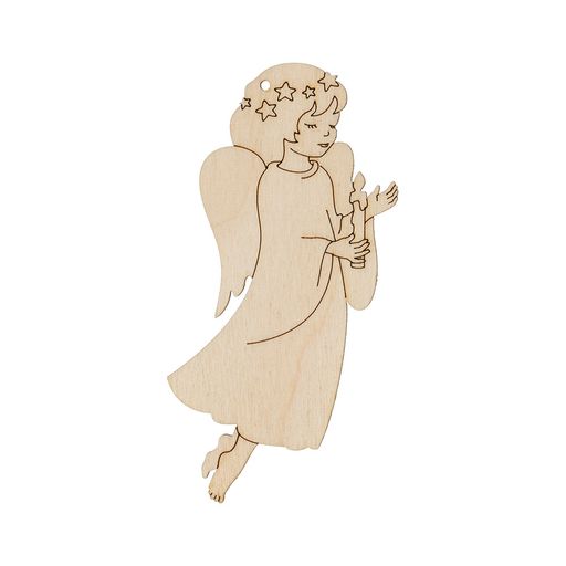 Заготовка для декорирования Mr. Carving ВД-785 Ангел фанера 10 х 9 х 0.3 см со свечой (10х5.7 см)