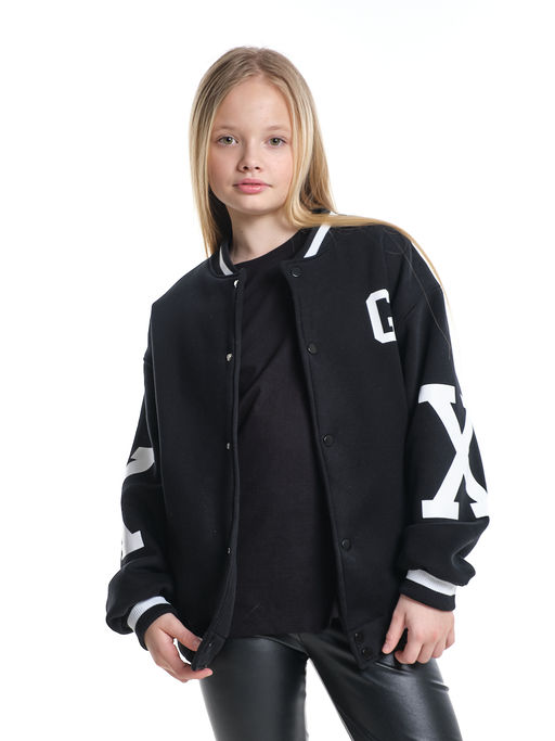 Бомбер (куртка) 33-7594 черный - Mini maxi фото 9