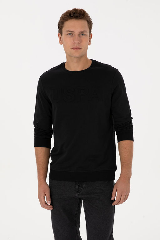 Erkek Siyah Basic Sweatshirt