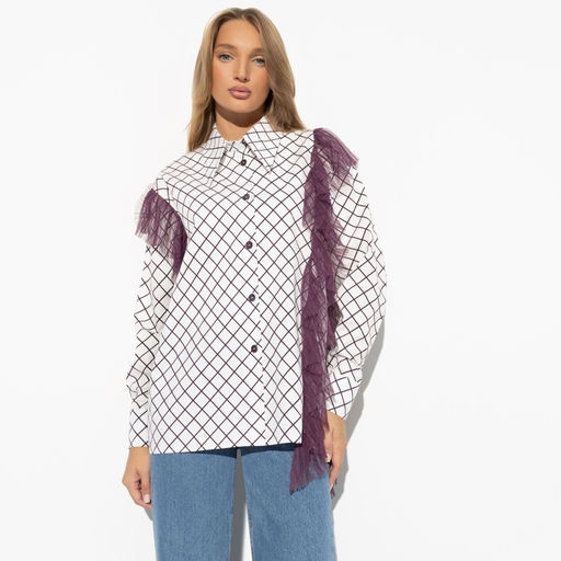 Рубашка с воланом из сетки Любопытный взгляд - Charutti фото 7