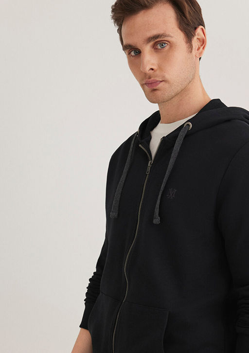 Mavi Logolu Fermuarl? Siyah Sweatshirt  фото 2