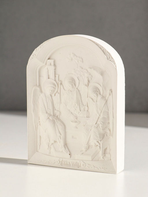 Икона Святая троица, с подвесом, 12?9?2 см, гипс