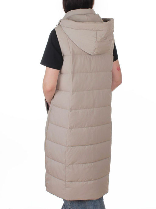 817 BEIGE Жилет утепленный зимний женский (150 гр. холлофайбер)