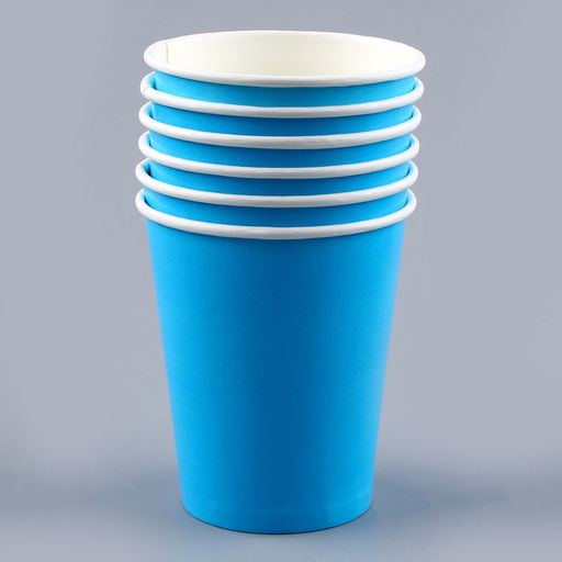 Набор бумажной посуды: 6 тарелок, 6 стаканов, цвет голубой - Страна карнавалия фото 5