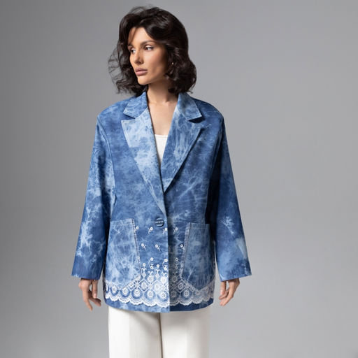 Жакет из джинсы с вышивкой Игра по правилам шика - Charutti фото 2