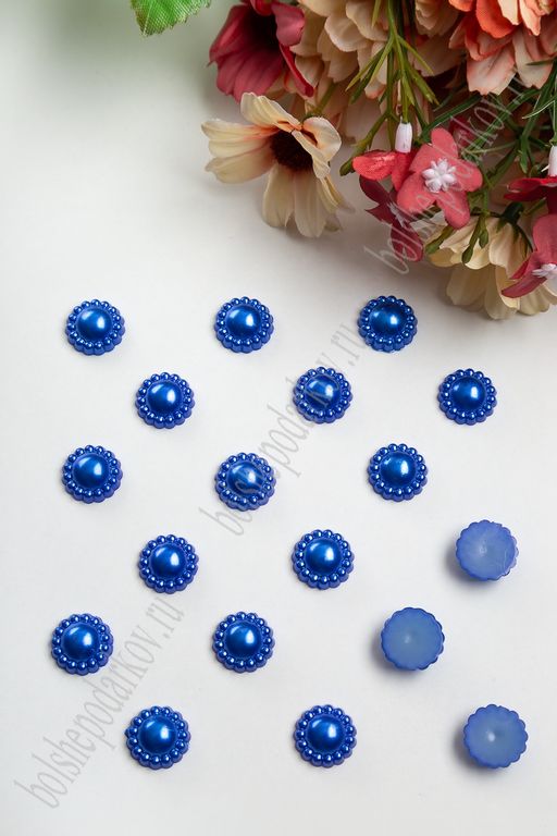 Полубусины "Цветочек" 14 мм, SF-3174 (50 гр) синий №134