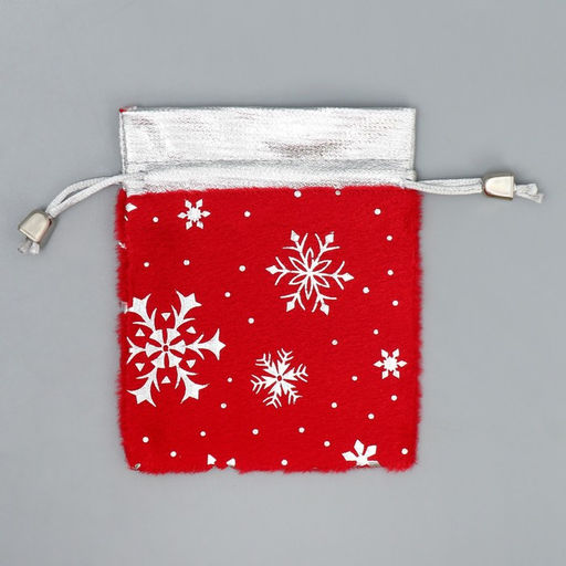 Цена за 5 шт. Мешочек подарочный плюш Чудо, снежикни, тиснение, 10 х 12 см +/- 1.5 см - Дарите счастье фото 11