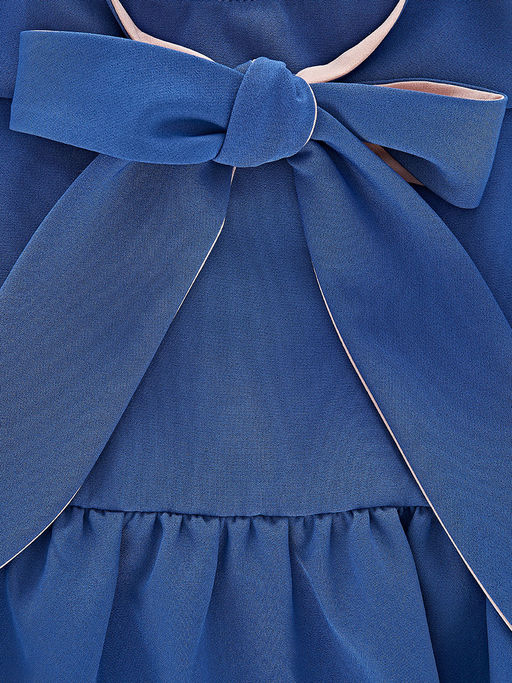 Платье для подростка с бантом UD 7181 серо-синий - Mini maxi фото 6