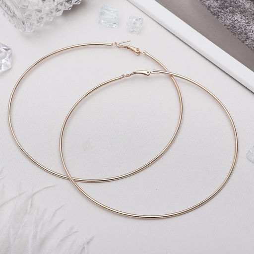 Серьги кольца Классика d=10 см, цвет золото - Queen fair фото 2