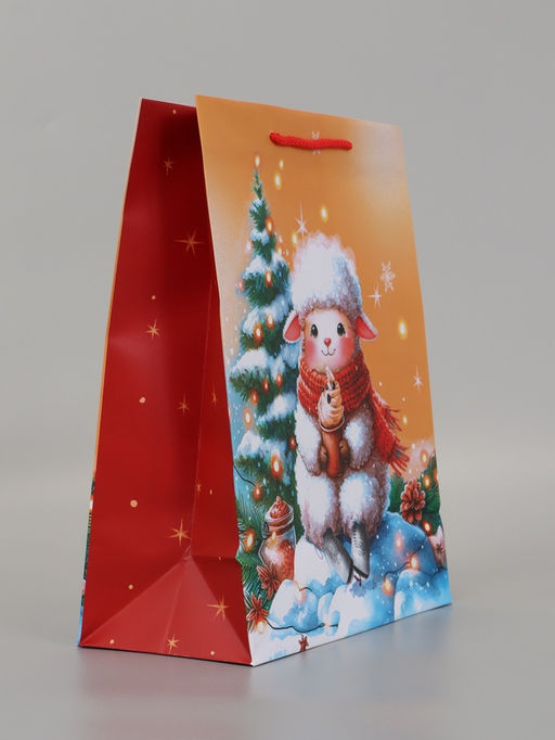 Цена за 2 шт. Пакет подарочный «Овечка с напитком», 26×12×32 см