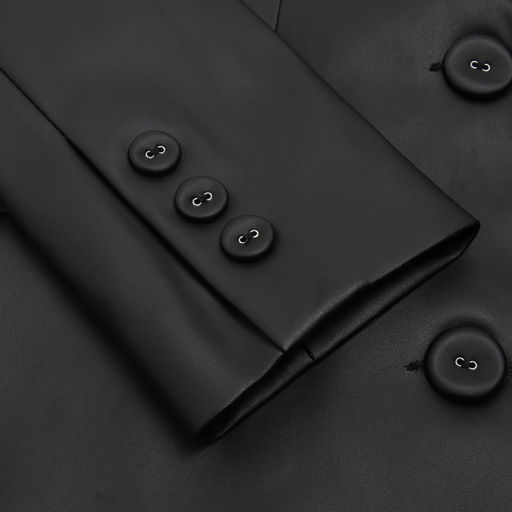 Пиджак женский из экокожи MINAKU: Eco leather, чёрный, размер 46