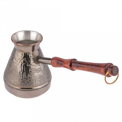 Турка медная 400мл "Степь", д9см, h10,9см, s0,8мм, деревянная ручка, "Символ 2026 года" (Россия)