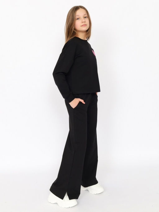 CRB wear/CSJG 90242-22-394 Комплект для девочки (джемпер, брюки),черный/Ex.Cherubino  фото 4