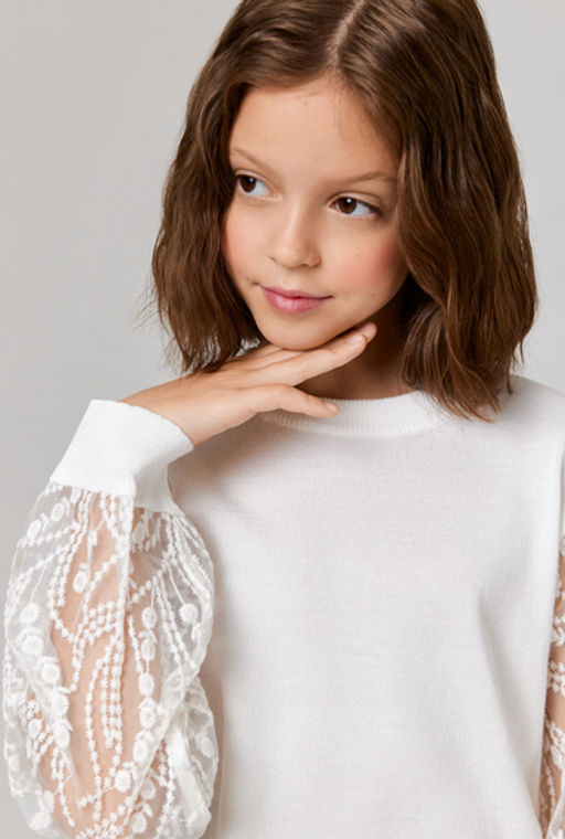 Джемпер детский для девочек Rebeca молочный - Acoola фото 5
