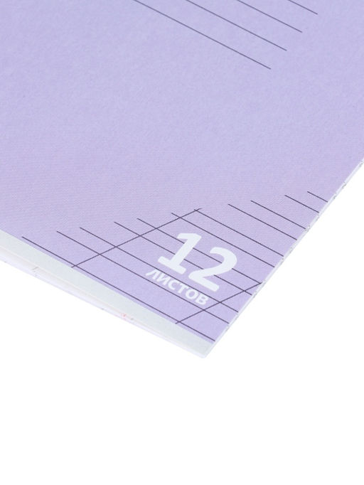 Цена за 100 шт. Тетрадь 12л кос лин КПК "Пастель", обл мел карт, блок ОФСЕТ, 5В МИКС