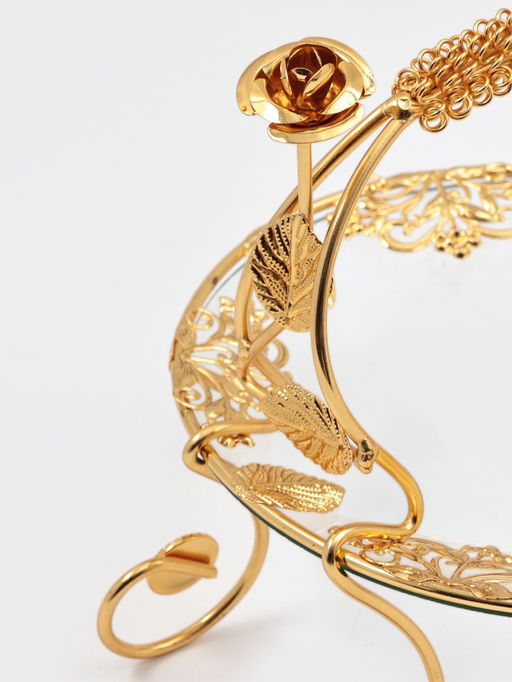 Фруктовница Rose Garden, круглая, 21?18.5?18, металл, золотистая - Simaland фото 3