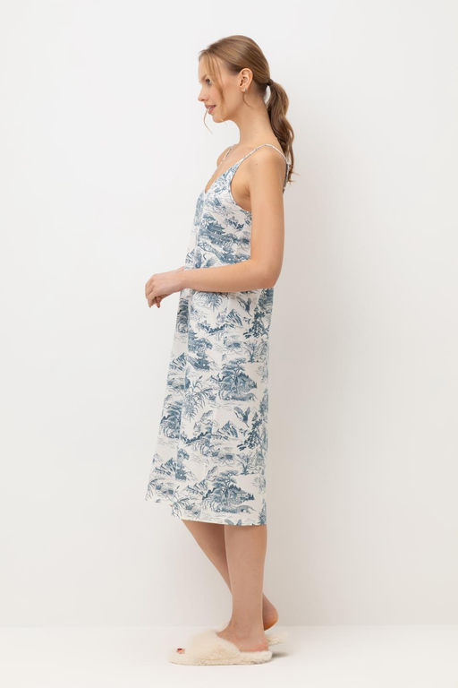 Е 10061/белая лилия,японский сад сорочка ночная жен - Very neat фото 4