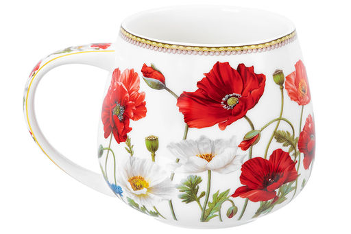 Кружка 400 мл 13*10*8,5 см Маки бочонок, NEW BONE CHINA - Elan gallery фото 14