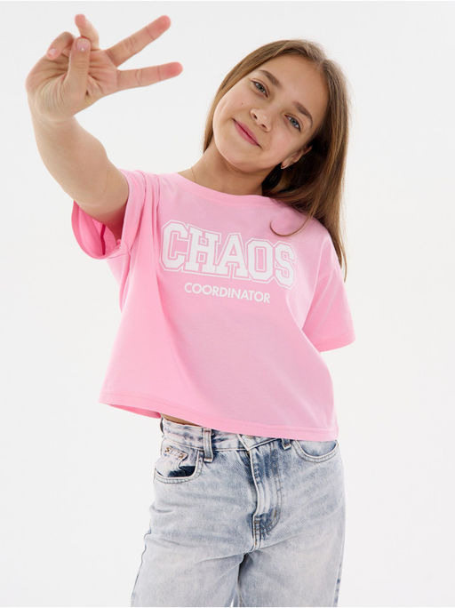 Футболка "Хаос" розовый детская
