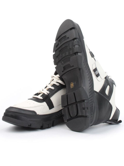 05-P51-1Z WHITE/BLACK Кроссовки женские зимние (натуральная и искусственная кожа, шерсть)